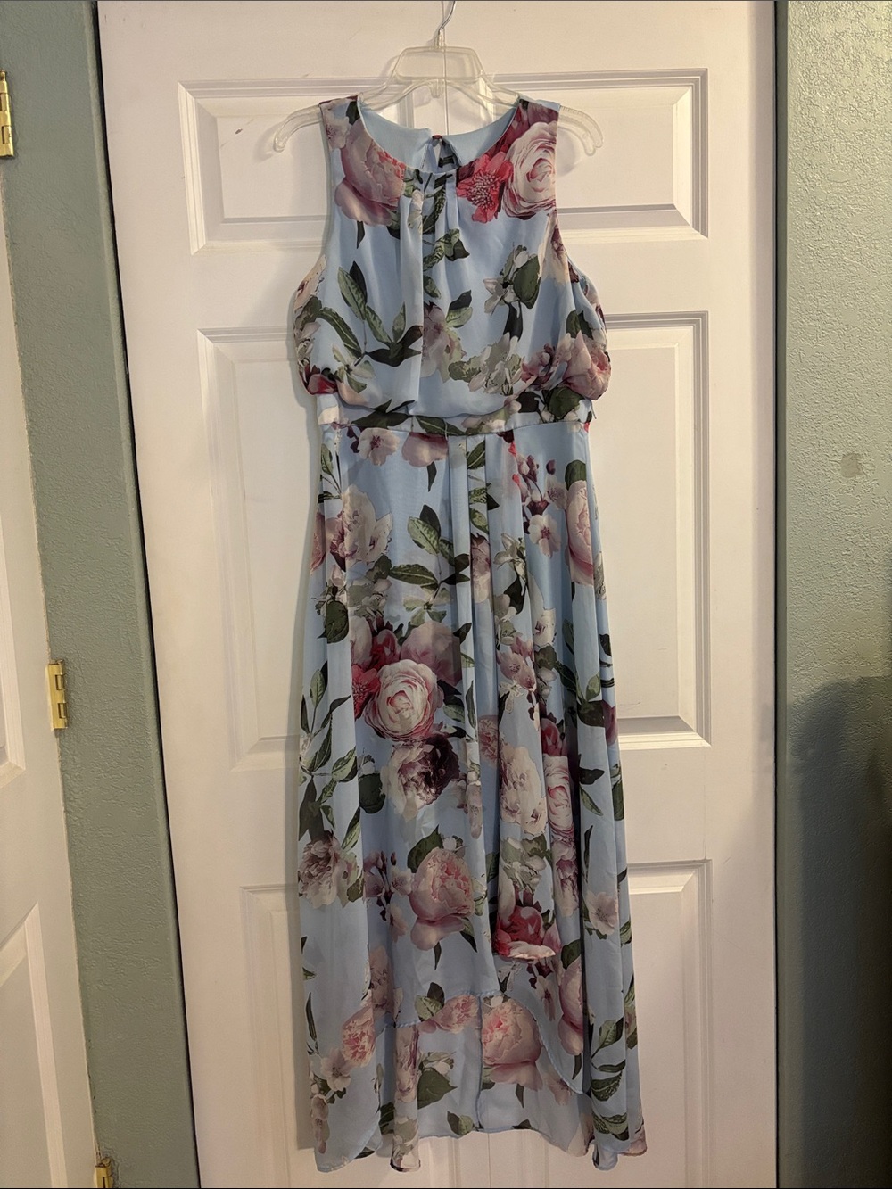 Shelby & Palmer Light Blue Floral High-Low Dress
